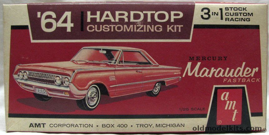 AMT 1/25 1964 Mercury Marauder 2-Door Hardtop 3 in 1 Kit - Stock / Custom / Racing, 6324-150 plastic model kit